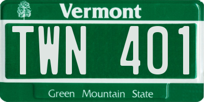VT license plate TWN401
