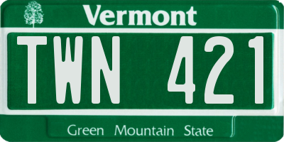 VT license plate TWN421