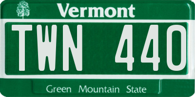 VT license plate TWN440