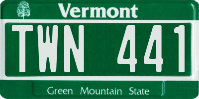 VT license plate TWN441