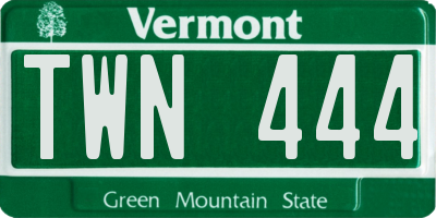 VT license plate TWN444