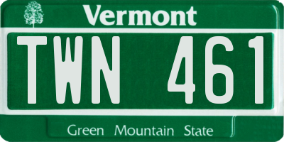 VT license plate TWN461