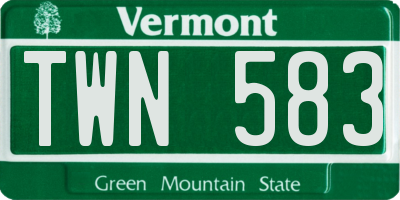 VT license plate TWN583