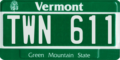 VT license plate TWN611