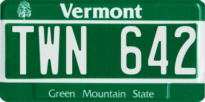 VT license plate TWN642