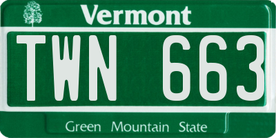 VT license plate TWN663
