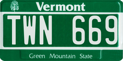 VT license plate TWN669