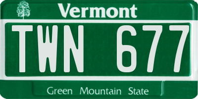 VT license plate TWN677