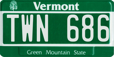 VT license plate TWN686