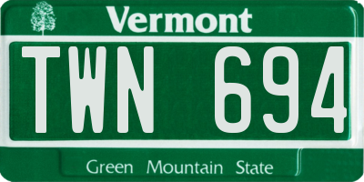 VT license plate TWN694