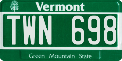 VT license plate TWN698