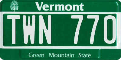 VT license plate TWN770