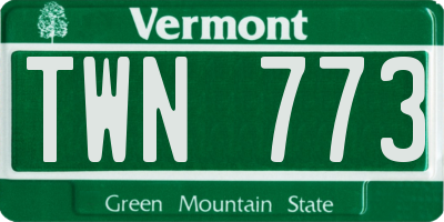 VT license plate TWN773
