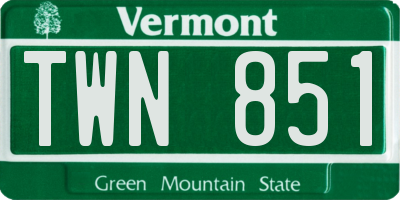 VT license plate TWN851