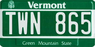 VT license plate TWN865