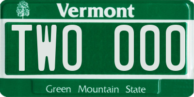VT license plate TWO000