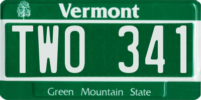 VT license plate TWO341