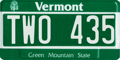 VT license plate TWO435
