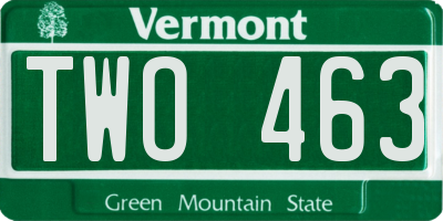 VT license plate TWO463