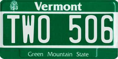 VT license plate TWO506