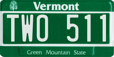 VT license plate TWO511