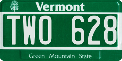 VT license plate TWO628