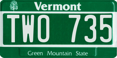 VT license plate TWO735