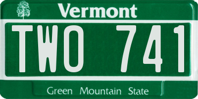 VT license plate TWO741