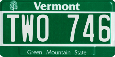 VT license plate TWO746