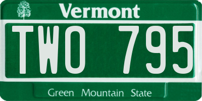 VT license plate TWO795