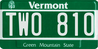 VT license plate TWO810