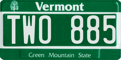 VT license plate TWO885