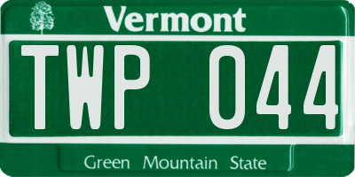 VT license plate TWP044