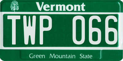 VT license plate TWP066