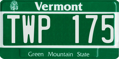 VT license plate TWP175