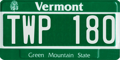 VT license plate TWP180