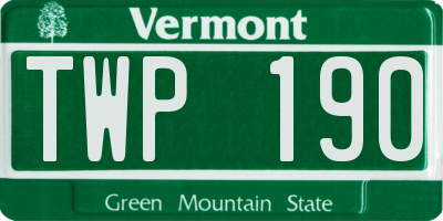 VT license plate TWP190
