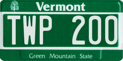 VT license plate TWP200
