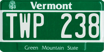 VT license plate TWP238