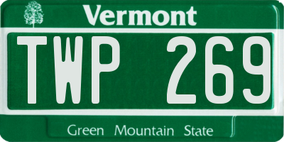 VT license plate TWP269