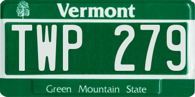 VT license plate TWP279