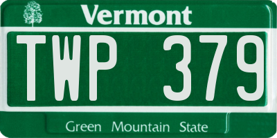 VT license plate TWP379