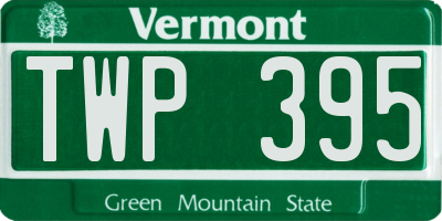 VT license plate TWP395