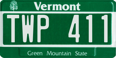 VT license plate TWP411