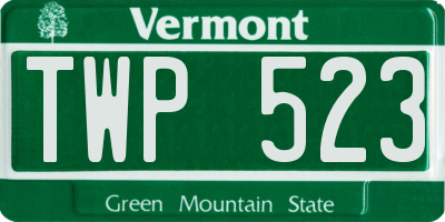 VT license plate TWP523