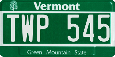 VT license plate TWP545