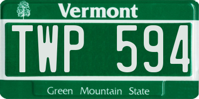 VT license plate TWP594