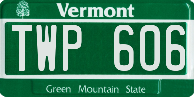 VT license plate TWP606