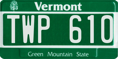 VT license plate TWP610