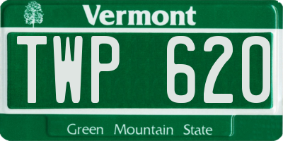 VT license plate TWP620
